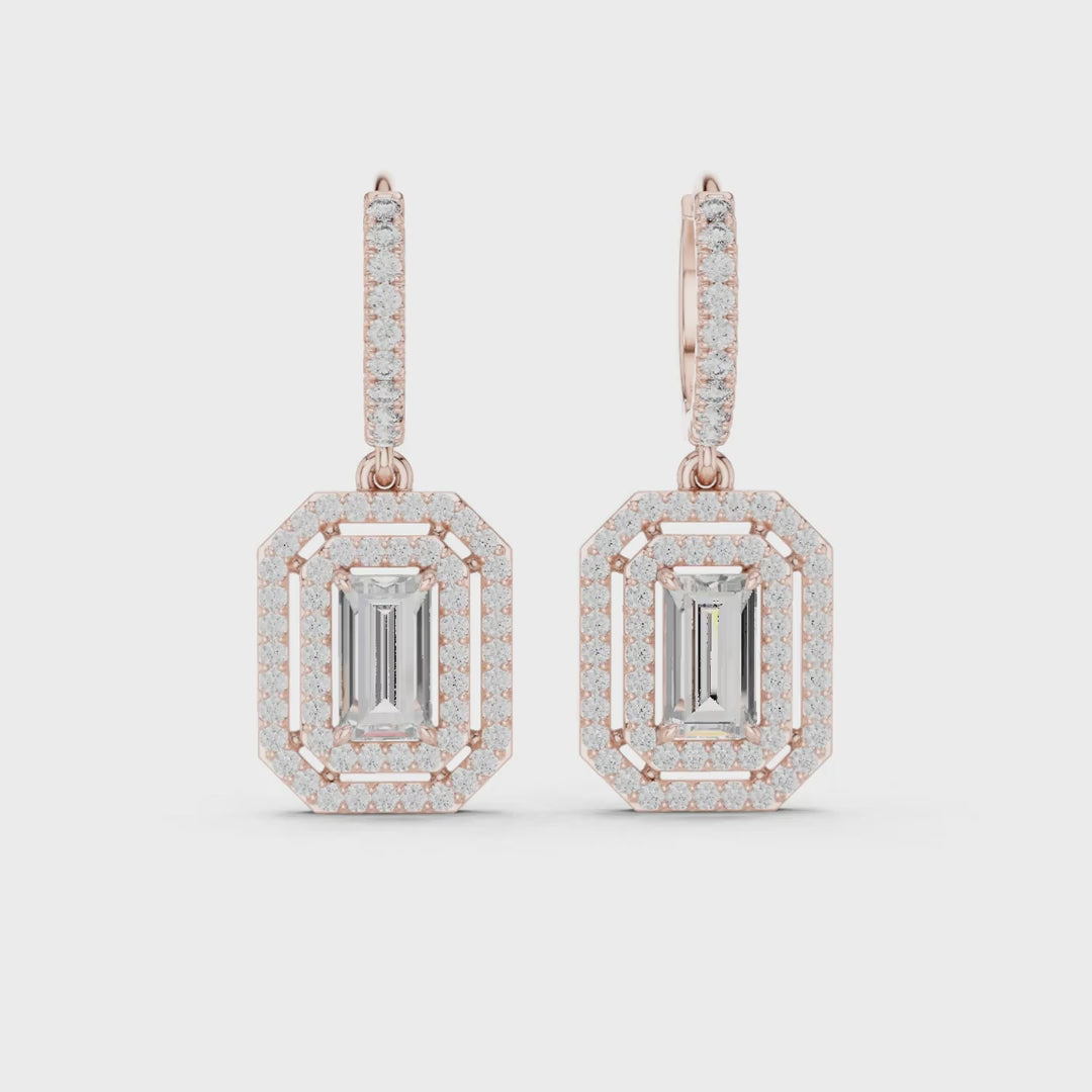 Art Deco-inspired design drop earrings