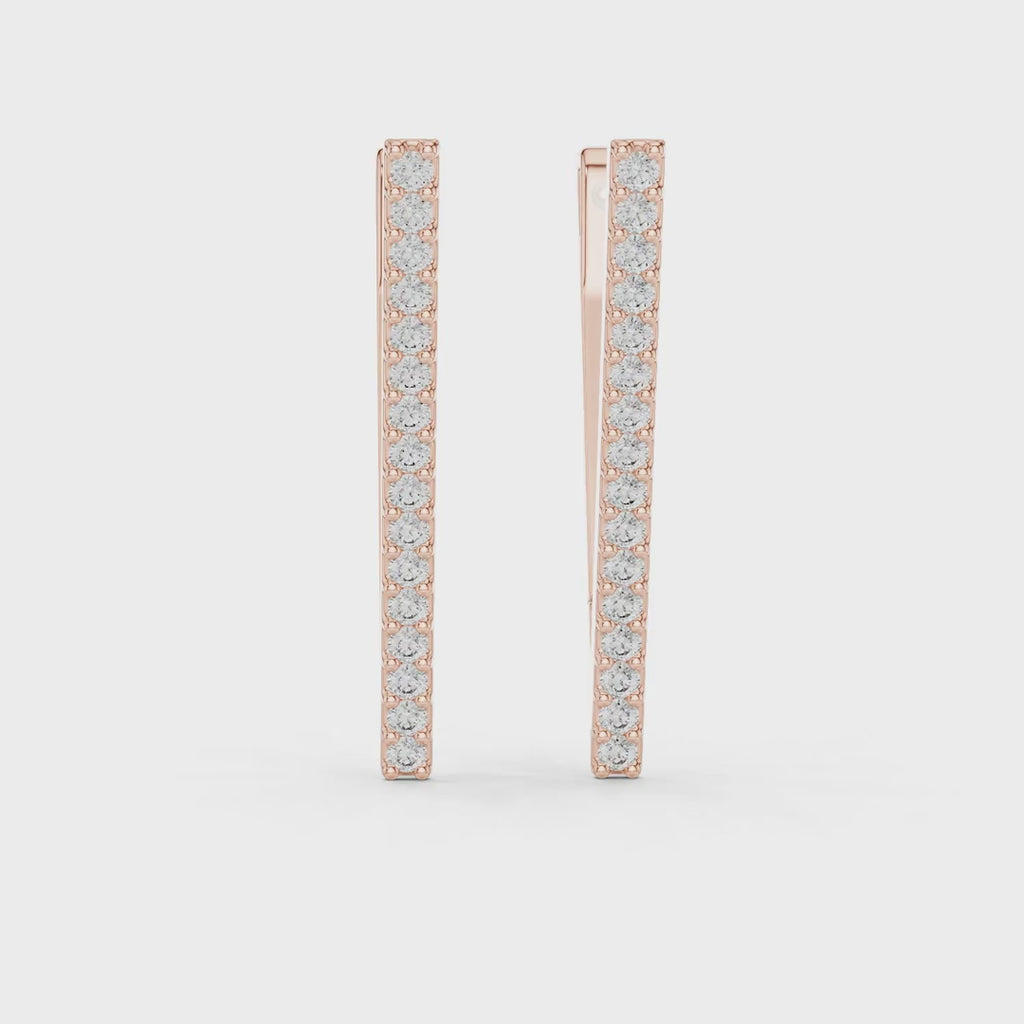 Velora V-Shaped Diamond Hoops