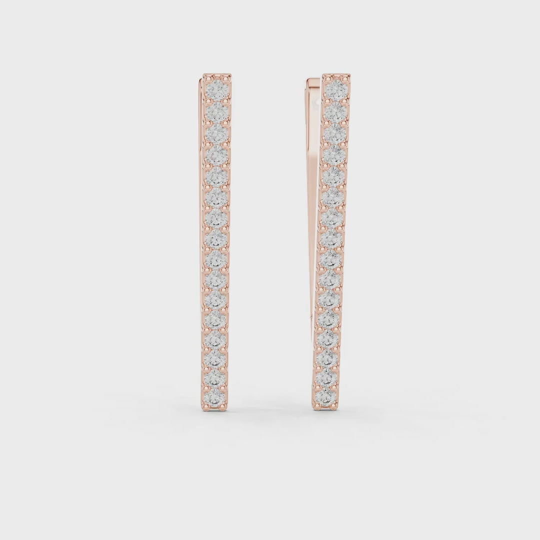 Velora V-Shaped Diamond Hoops