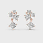 Elegant Emerald Cut Diamond  Stud Earrings