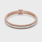 Emerald Cut Diamond Tennis Bracelet in Rose Gold Finish