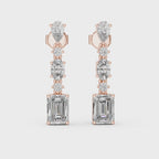 Elegant multi diamond drop earrings