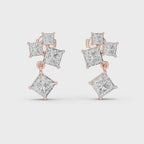Elegant Emerald Cut Diamond  Stud Earrings