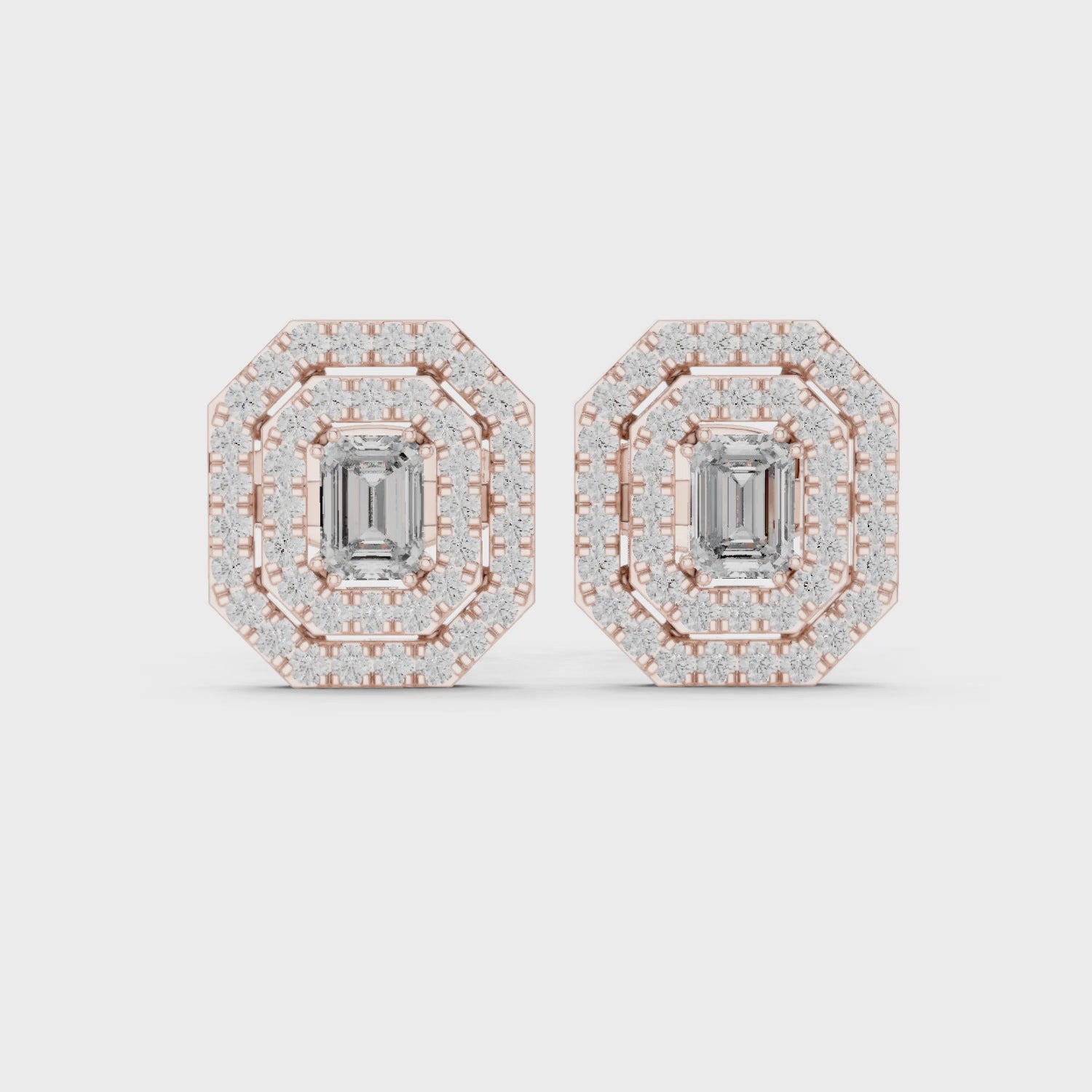 Halo Diamond Stud Earrings