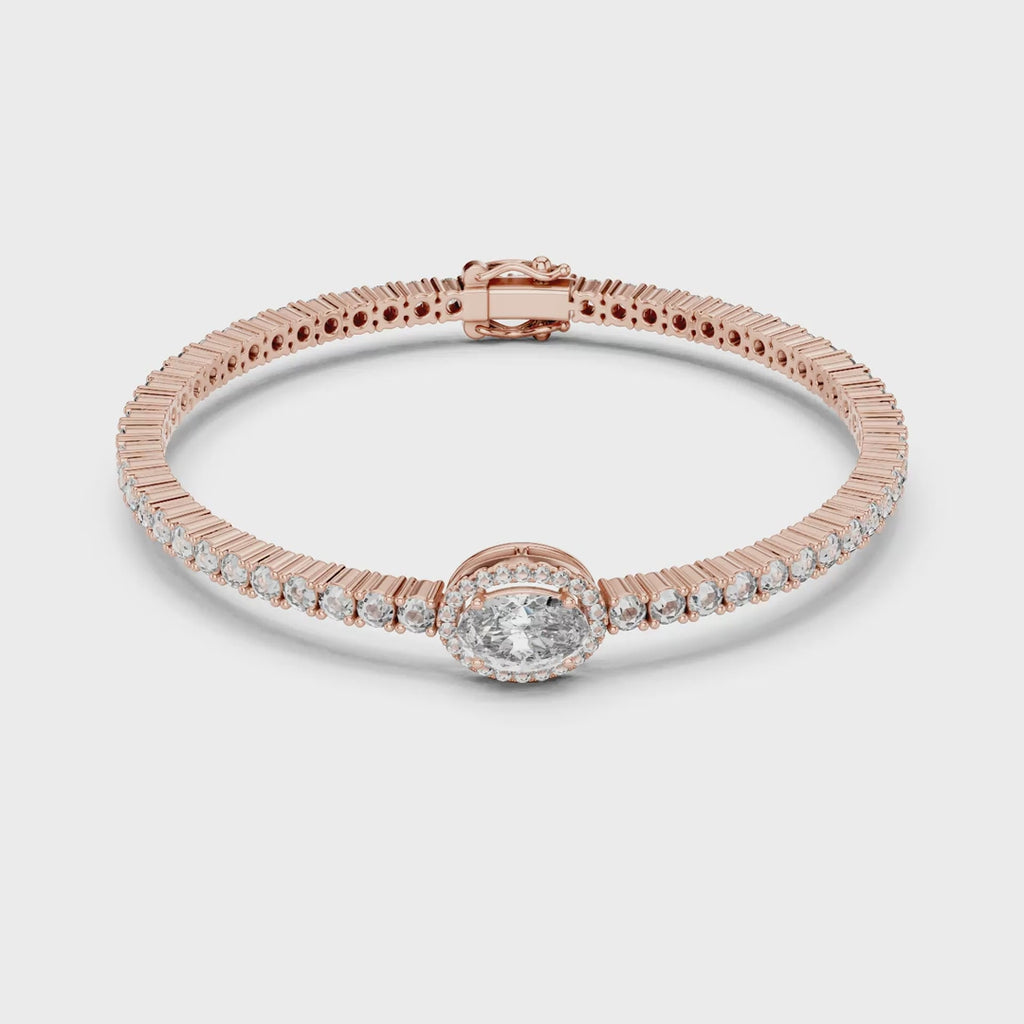 Oval Diamond Center Stone Bracelet
