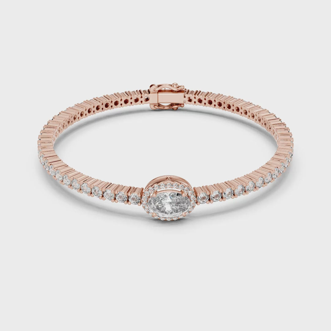 Oval Diamond Center Stone Bracelet