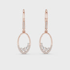Flower huggie hoop earrings in rose gold 