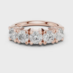Luxurious Rose Gold Diamond Ring with Five Brilliant Stones