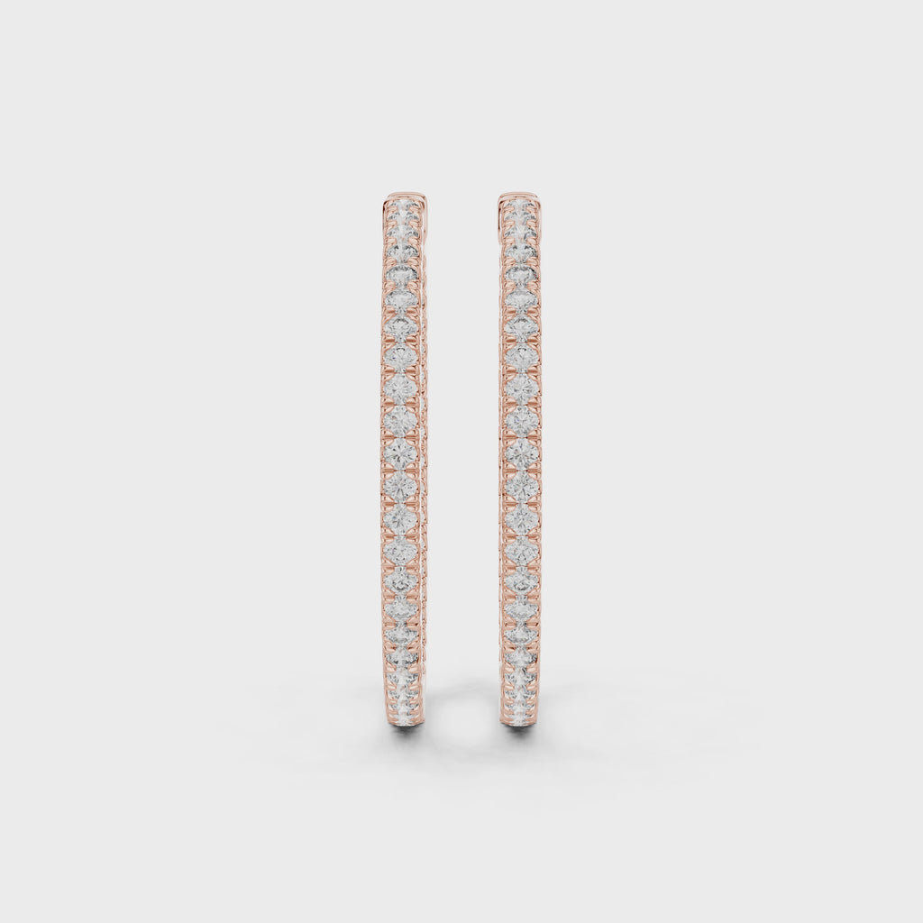 Elegant & Timeless Inside-Out Diamond Hoop Earrings
