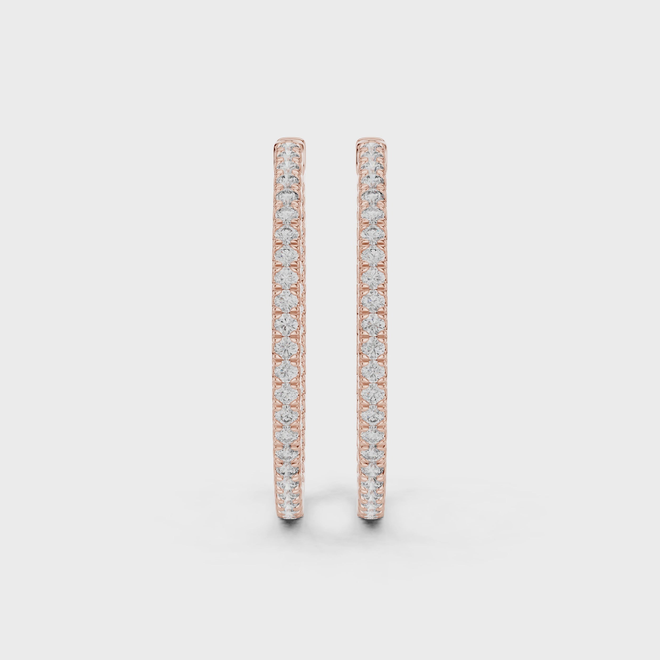 Elegant & Timeless Inside-Out Diamond Hoop Earrings