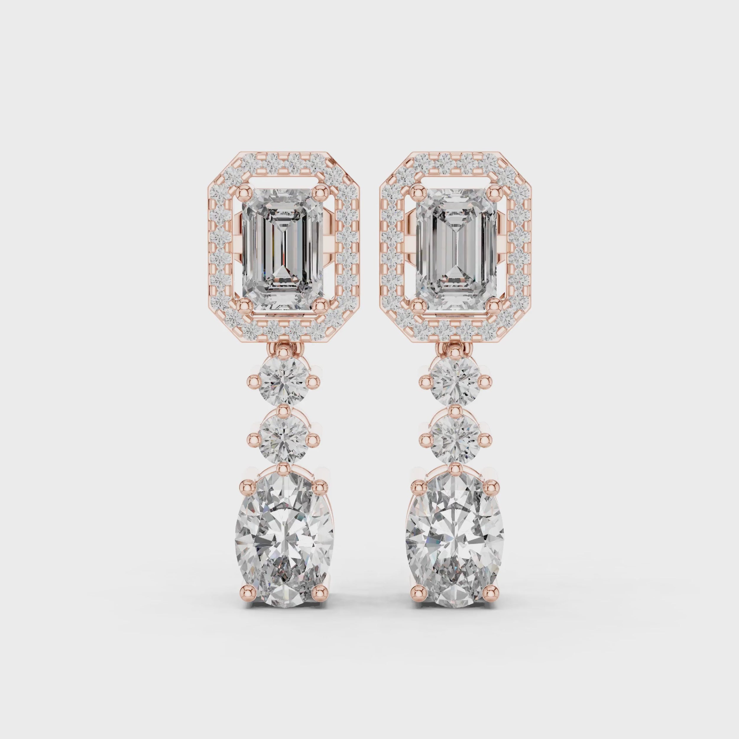 Multi-stone diamond design drop earrings