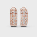 Classic geometric hoop earrings featuring real diamonds in elegant design