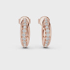 Circulate real diamond hoop earrings