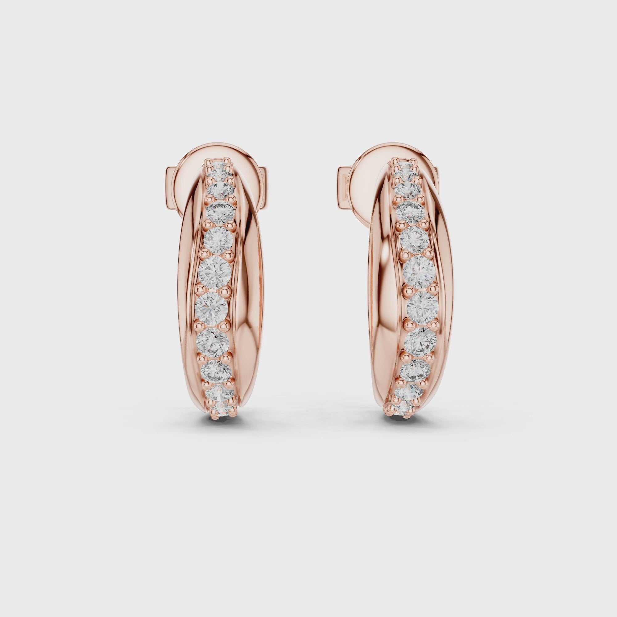 Circulate real diamond hoop earrings
