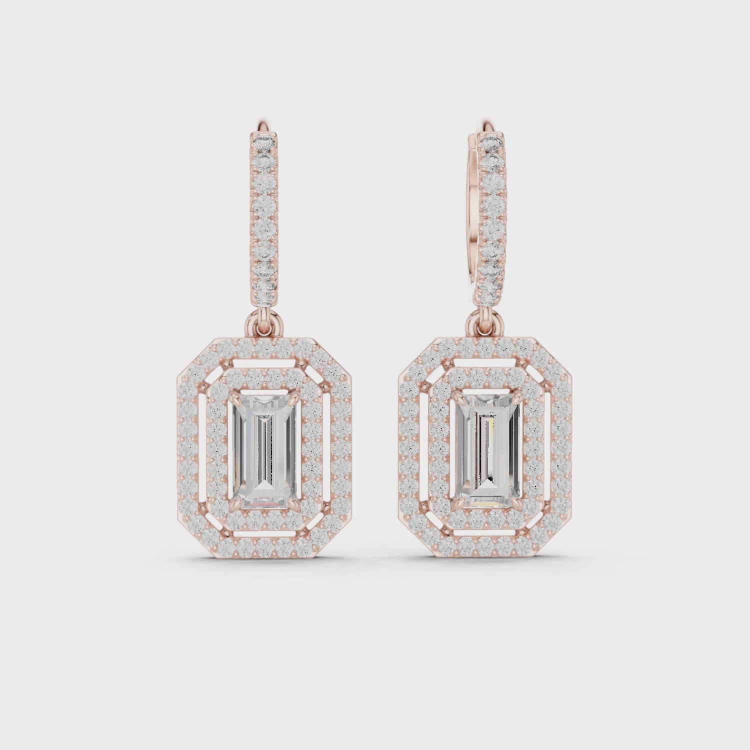 Art Deco-inspired design drop earrings