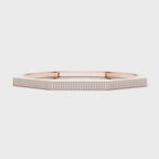 Octagon Shape Rose Gold Bangle with Diamond Elegance