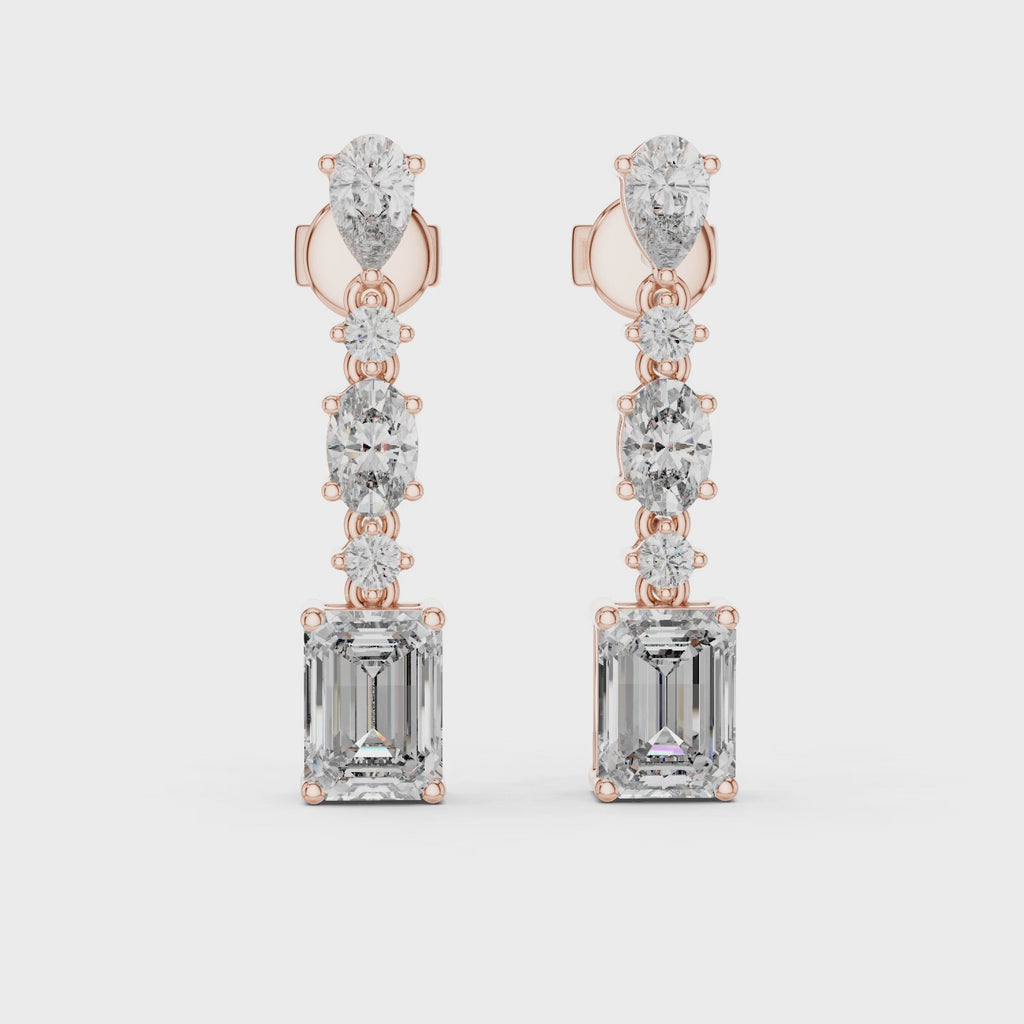 Elegant multi diamond drop earrings