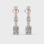 Elegant multi diamond drop earrings