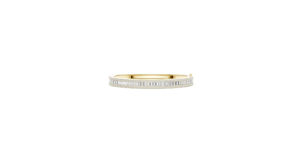 Channel-Set Baguette Diamond Slim Bangle Bracelet