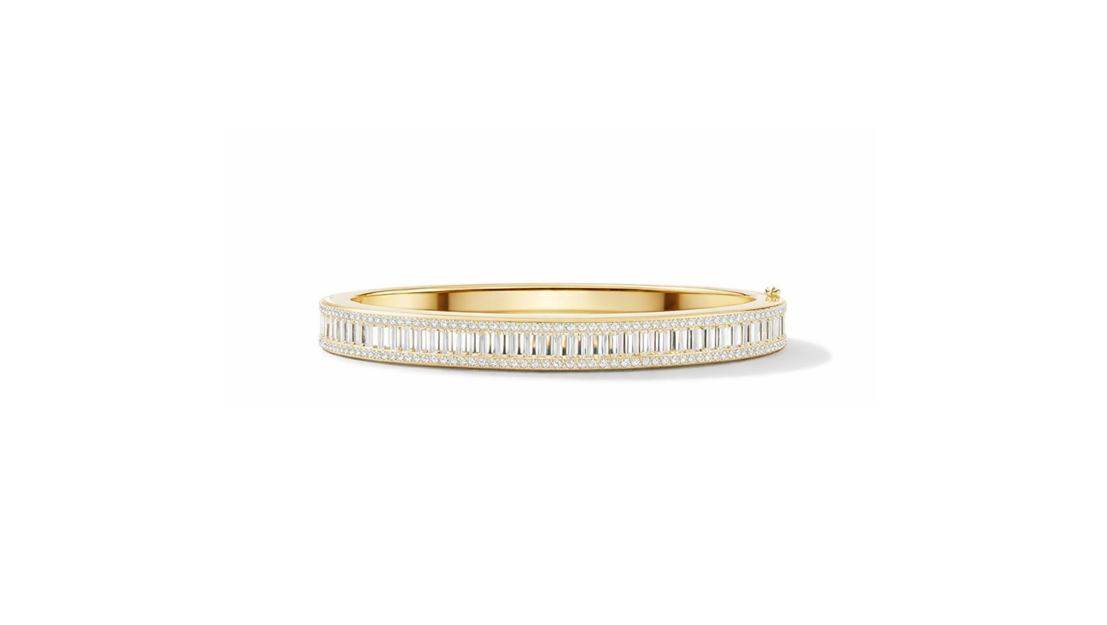 Channel-Set Baguette Diamond Slim Bangle Bracelet