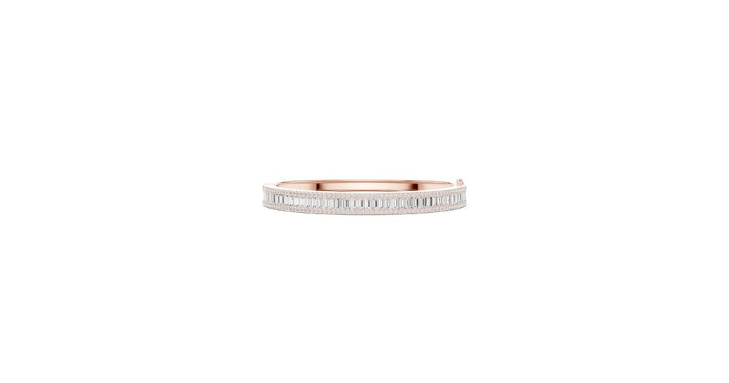Channel-Set Baguette Diamond Slim Bangle Bracelet