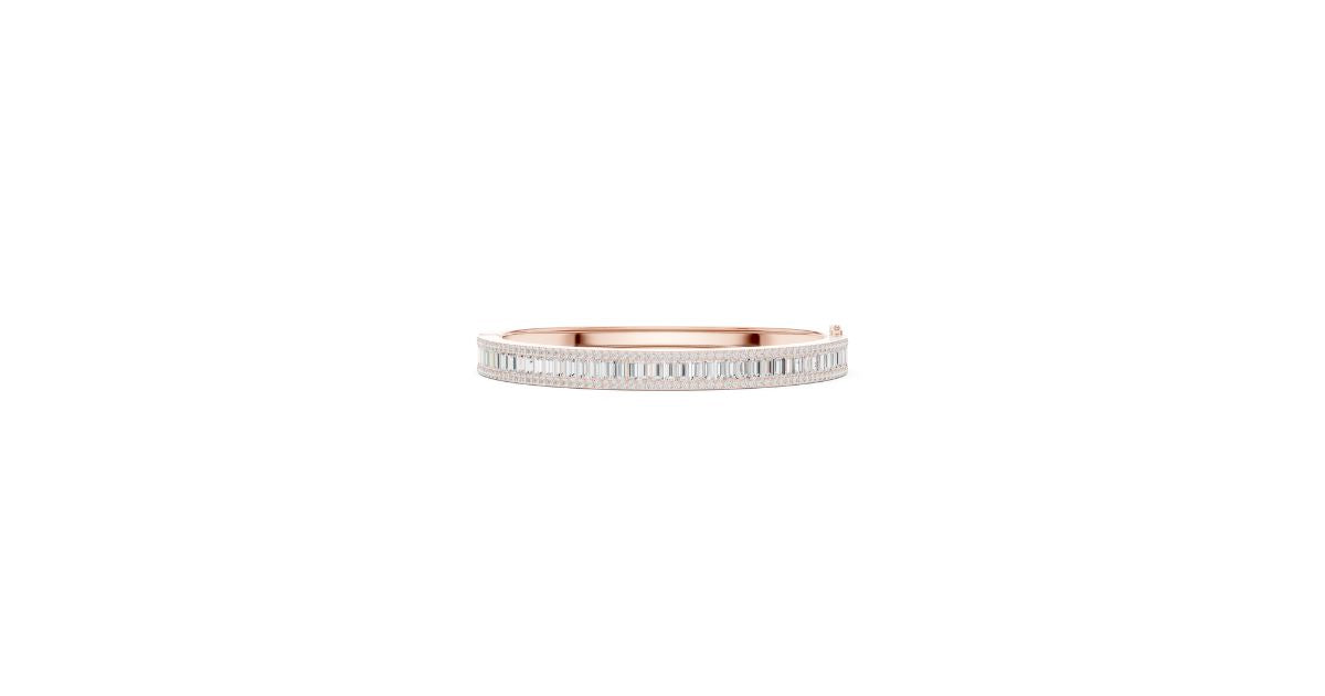 Channel-Set Baguette Diamond Slim Bangle Bracelet