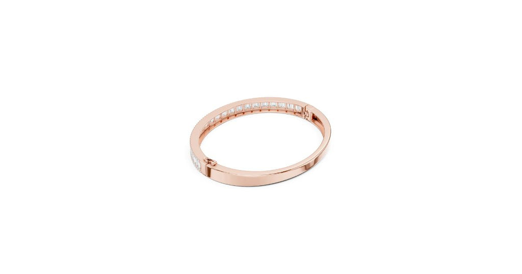 Channel-Set Baguette Diamond Slim Bangle Bracelet