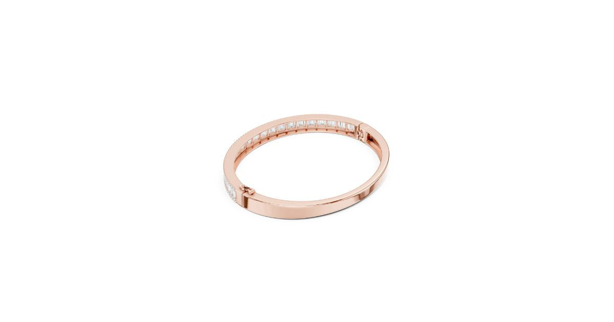 Channel-Set Baguette Diamond Slim Bangle Bracelet