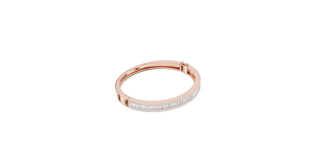 Channel-Set Baguette Diamond Slim Bangle Bracelet