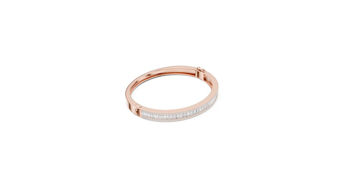 Channel-Set Baguette Diamond Slim Bangle Bracelet