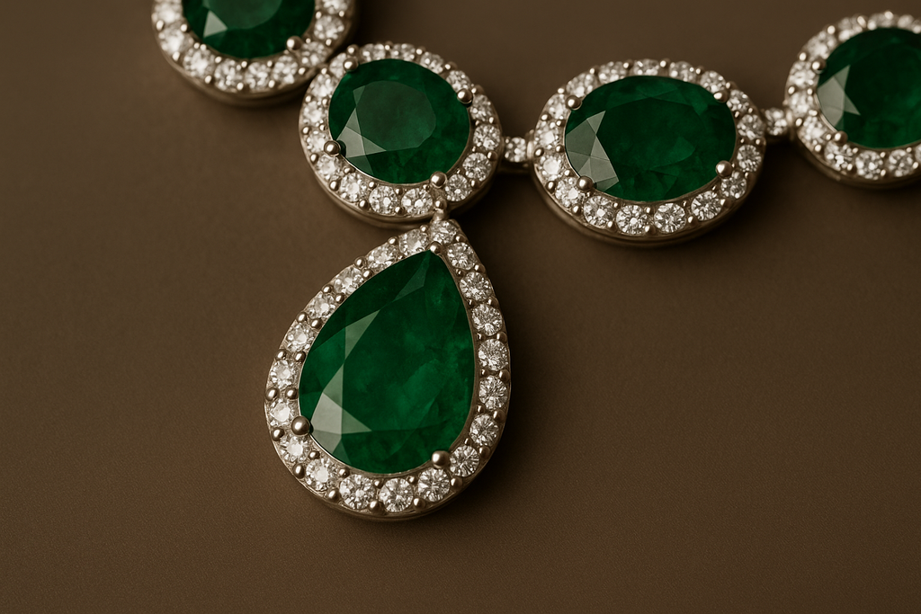 Statement necklace detail and angle shots