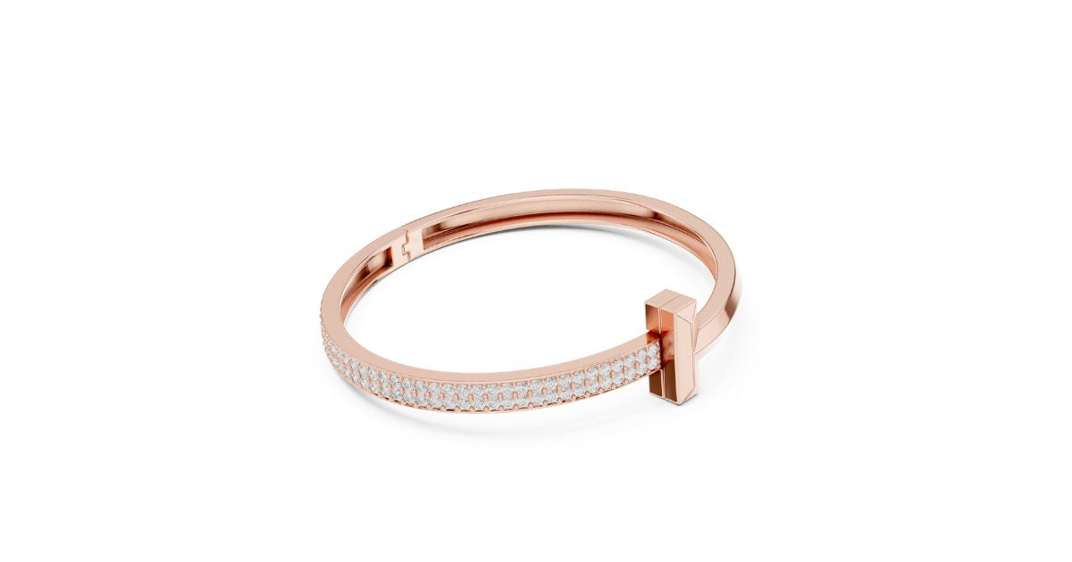 Luxury Cluster Diamond Bracelet in 14K Rose Gold