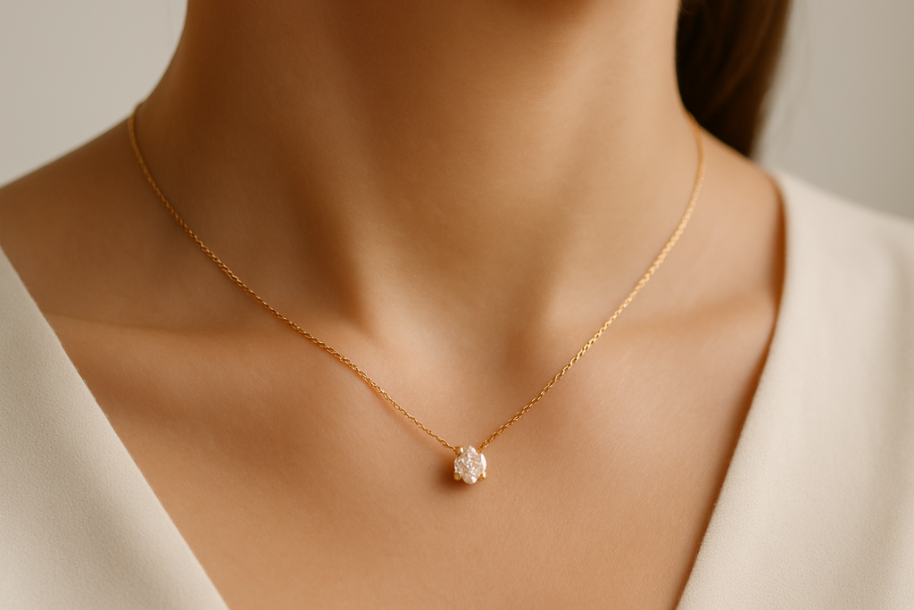 Delicate Diamond Pendant Necklace